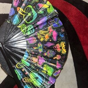 Large Colorful Psychedelic Fan with Case